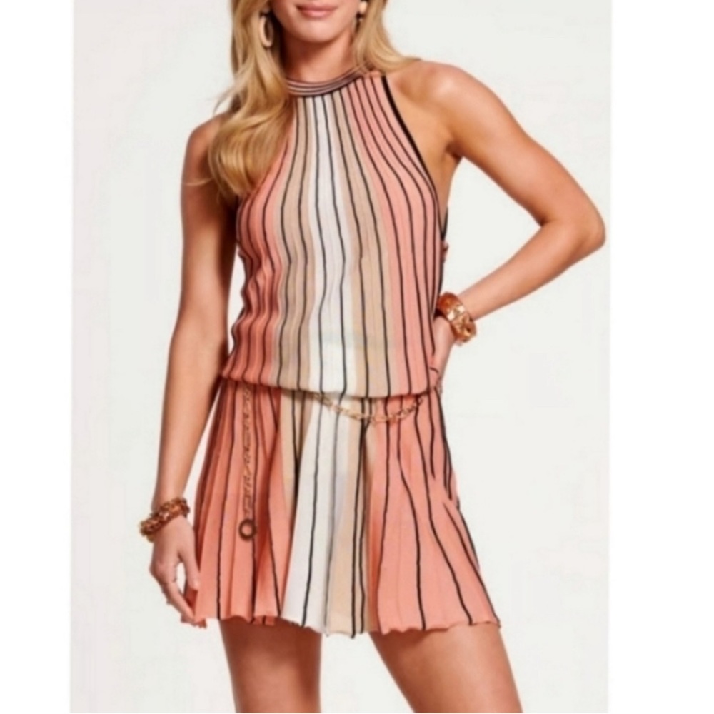 Ramy Brook Leticia Halter Pleated Mini Dress Luxe
Fine Ottoman Knit Deco Rose